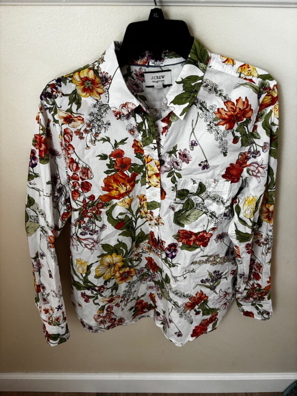 J. Crew size 12 cotton poplin popover top in Ratti® tropical floral